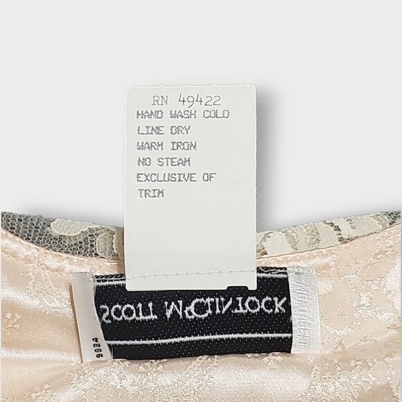 Vintage Scott McClintock Jacquard Lace Pleated Dress Shiny Pink Sz 10 Romance - Picture 8 of 15